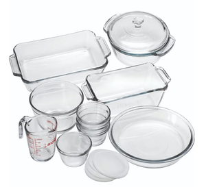 lot 130 image: 15PCS Anchor Hocking Oven Basics Bakeware Set