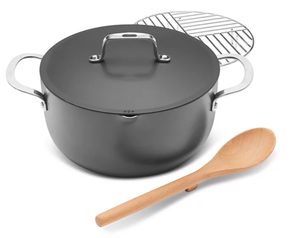 lot 131 image: The Cellar 6-Qt. Ceramic Nonstick Complete Stock Pot