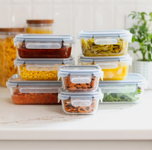 lot 140 image: 16PCS Sedona Glass Food Storage Container Set