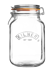 lot 143 image: LOT OF 3 Kilner Jar Square Clip Top 2 Litre