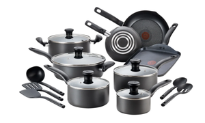 lot 148 image: 18PCS T-fal Initiatives Non-Stick Pots and Pans Cookware Set
