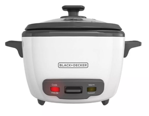 lot 162 image: BLACKDECKER 16-Cup Rice Cooker, 8-Cup Uncooked Rice, Steaming Basket, Removable Non-Stick Bowl