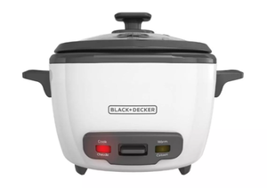 lot 211 image: BLACKDECKER 16-Cup Rice Cooker, 8-Cup Uncooked Rice, Steaming Basket, Removable Non-Stick Bowl, One Touch, Keep Warm