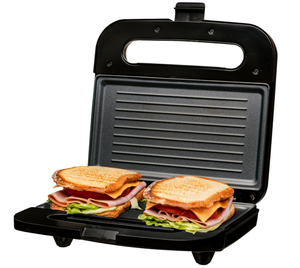 lot 212 image: OVENTE Electric Panini Press Grill with Nonstick Plates, LED Indicator Lights, Thermostat Control, Cool Touch Handle
