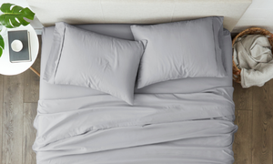 lot 220 image: 4PCS Twin Size Kaycie Gray Microfiber Sheet Set