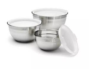 lot 223 image: 3PCS Cuisinart Mixing Bowl Set, Stainless Steel