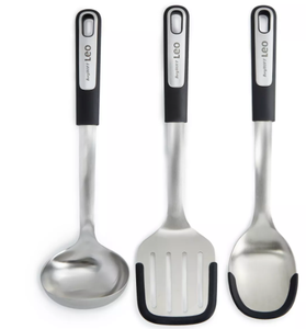 lot 231 image: 3PCS BergHOFF Graphite Stainless Steel Utensil Set with Silicone Head