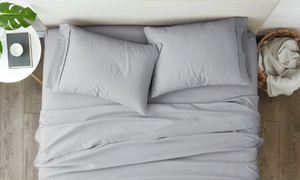 lot 247 image: 4PCS Twin Size Kaycie Gray Microfiber Sheet Set