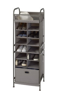 lot 278 image: Neatfreak Vertical 12 Cubby Shoe Organizer with 1 Drawer