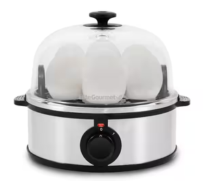 lot 281 image: Elite Gourmet Elite Platinum 7-Eggs Stainless Steel Automatic Egg Cooker