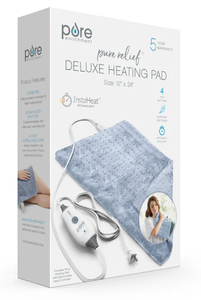 lot 405 image: Pure Enrichment PureRelief Deluxe Heating Pad (12 x 24), Full Body Therapy Pad with 4 InstaHeat Settings, Soft Machine-Washable Microplush Fabric and 2-Hour Auto Safety Shut-Off