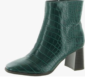 lot 414 image: INC Womens Green Dasha Square Toe Booties