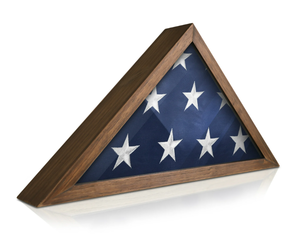 lot 430 image: HBCY Creations Rustic Flag Case - SOLID WOOD Military Flag Display Case for 9.5 x 5 American Veteran Burial Flag, Wall Mounted Burial Flag Frame