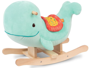 lot 441 image: B. toys  Whale Rocker  Echo  Wooden Ride  On Rocking Toy for Toddlers  Classic & Durable Design  Active Play & Balance  18 Months