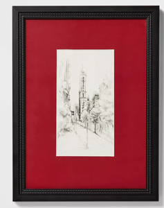 lot 447 image: 18 x 24 Vintage City Sketch Framed Wall Art - Threshold