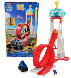 lot 448 image: PAW Patrol Rescue Wheels Super Loop Tower HQ with Lights, Sounds, Vehicle & Figure