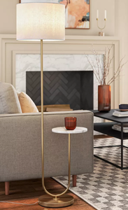 lot 456 image: Floor Lamp with Marble Table - Threshold