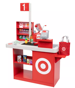 lot 457 image: Target Toy Checklane Pretend Shopping Accessories, Play Money, Toy Cash Register, Batteries Required, Ages 3