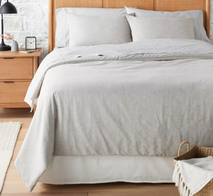 lot 471 image: 3pc Linen Blend Comforter Set Jet Gray - Hearth & Hand