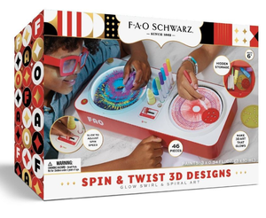 lot 485 image: FAO Schwarz Spin and Twist 3D Art Glow Kit Art Set Drawing Kit Storage