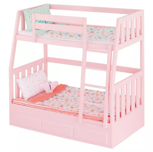 lot 487 image: Our Generation Dreams for Two Pink Bunk Beds Accessory Set for 18 Dolls