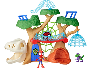 lot 493 image: SPIDEY AND HIS AMAZING FRIENDS Marvel Dino-Webs Treehouse Super Hero Playset