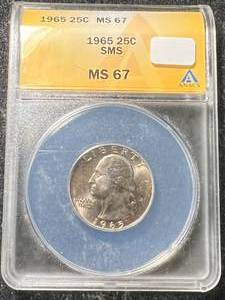 lot 14 image: 1965 US WASHINGTON QUARTER ANACS MS67