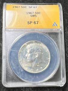 lot 47 image: 1967 US KENNEDY HALF DOLLAR ANACS SP67