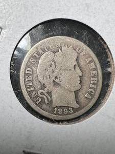 lot 50 image: 1893-O US BARBER DIME