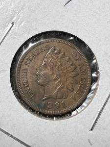 lot 54 image: 1891 US INDIAN HEAD CENT BU