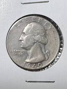 lot 55 image: 1940 US WASHINGTON QUARTER