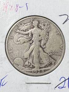 lot 59 image: 1928-S US WALKING LIBERTY HALF DOLLAR