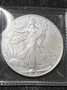 lot 61 image: 2023 AMERICAN SILVER EAGLE 1 TROY OZ .999 FINE SILVER