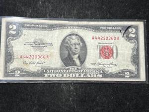 lot 76 image: 1953 US RED SEAL $2 BILL