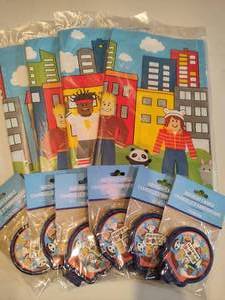 lot 84 image: Party Town Happy Birthday Candles and Table Cloths