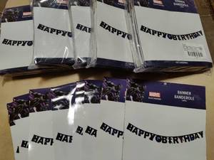 lot 76 image: Marvel Black Panther Wakanda Forever Customizable Birthday Banners