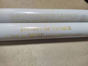 lot 129 image: Two Gender Reveal Confetti Cannons (Its a Girl)