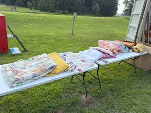 lot 56 image: LOTS OF BLANKETS.