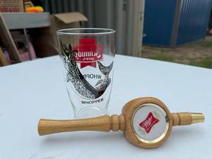 lot 120 image: SCHMIDT BEER GLASS AND MILLER BEER TAP