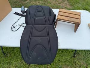 lot 130 image: PORTABLE BACK MESSAGER AND WOODEN STOOL