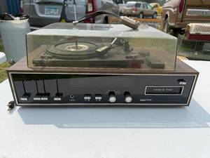 lot 140 image: RECORD PLAYER AND EIGHT TRACK PLAYER