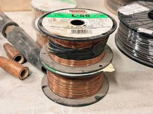 lot 16 image: Lot of (2 Partial Spools) Lincoln Electric 12-GA .025 Mig Welding Wire L-56