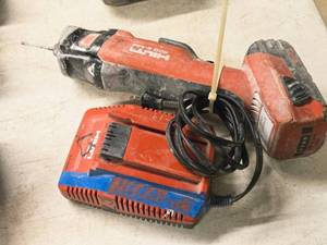 lot 117 image: Hilti 21.6V Drywall Cut-Out Tool SCO-6-A22 with Battery, Charger