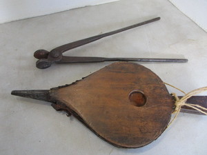 lot 45 image: Blacksmith Tongs, Decorative Bellows