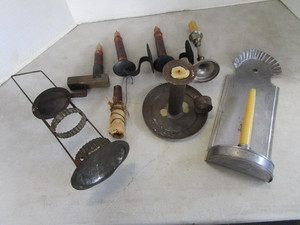 lot 48 image: Primitive Candle Holders