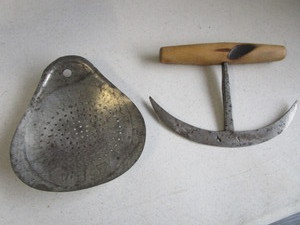 lot 68 image: Antique Milk Strainer, Food Chopper