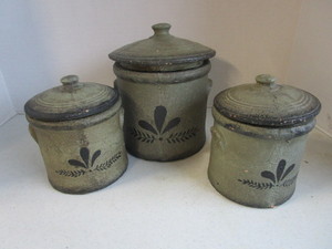 lot 102 image: Stoneware Canisters