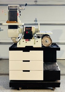 lot 68 image: JET Grinder and Buffer on Rolling Workbench with Storage