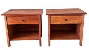 lot 31A image: Pair of Solid Wood Nightstands with Single Drawer