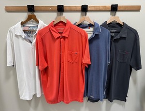 lot 108 image: Set of 4 Tommy Bahama Polo Shirts Assorted Colors XL and XXL